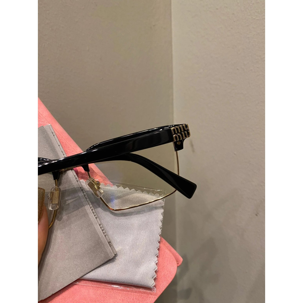 MIU MIU眼鏡眉毛款眼鏡框眼鏡架光學眼鏡男女同款方形半框可搭配度數鏡片防藍光鏡片53-19-140-細節圖8