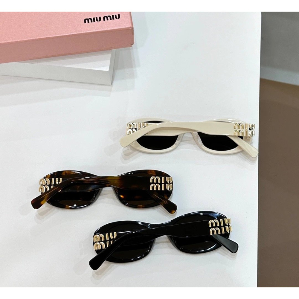 Miu Miu墨鏡SMU 06Z新款小橢圓形太陽眼鏡防紫外線墨鏡時尚潮流復古貓眼個性女生50-20-140-細節圖2