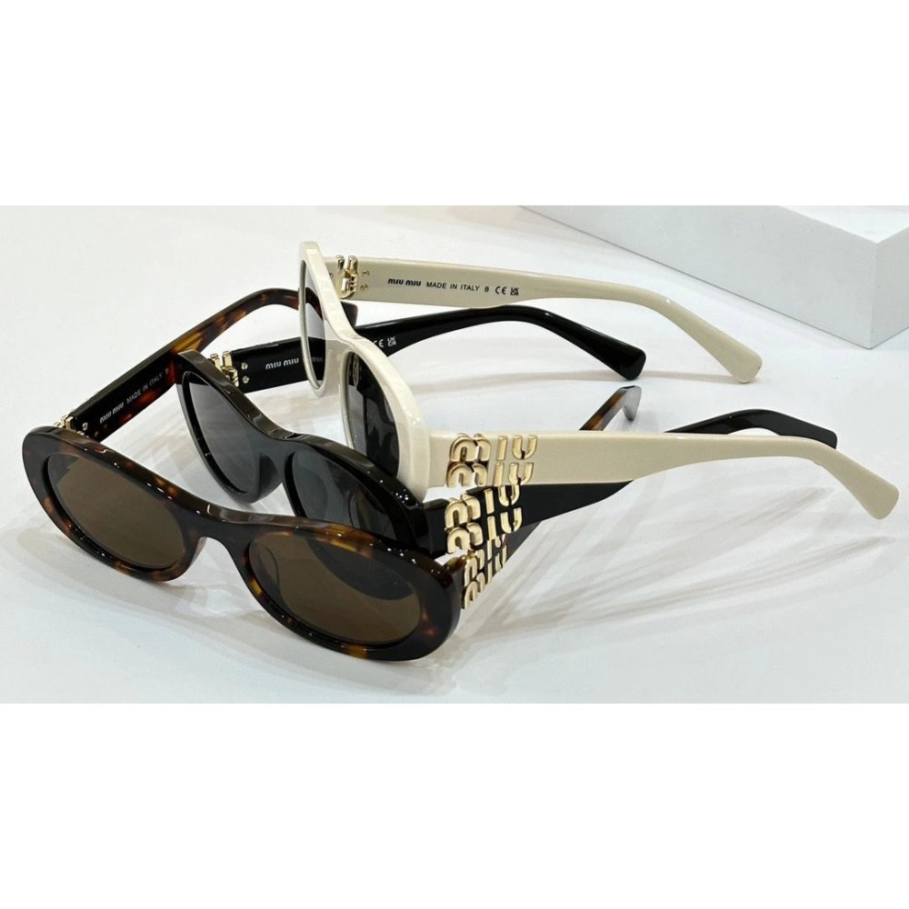 Miu Miu墨鏡SMU 06Z新款小橢圓形太陽眼鏡防紫外線墨鏡時尚潮流復古貓眼個性女生50-20-140-細節圖4