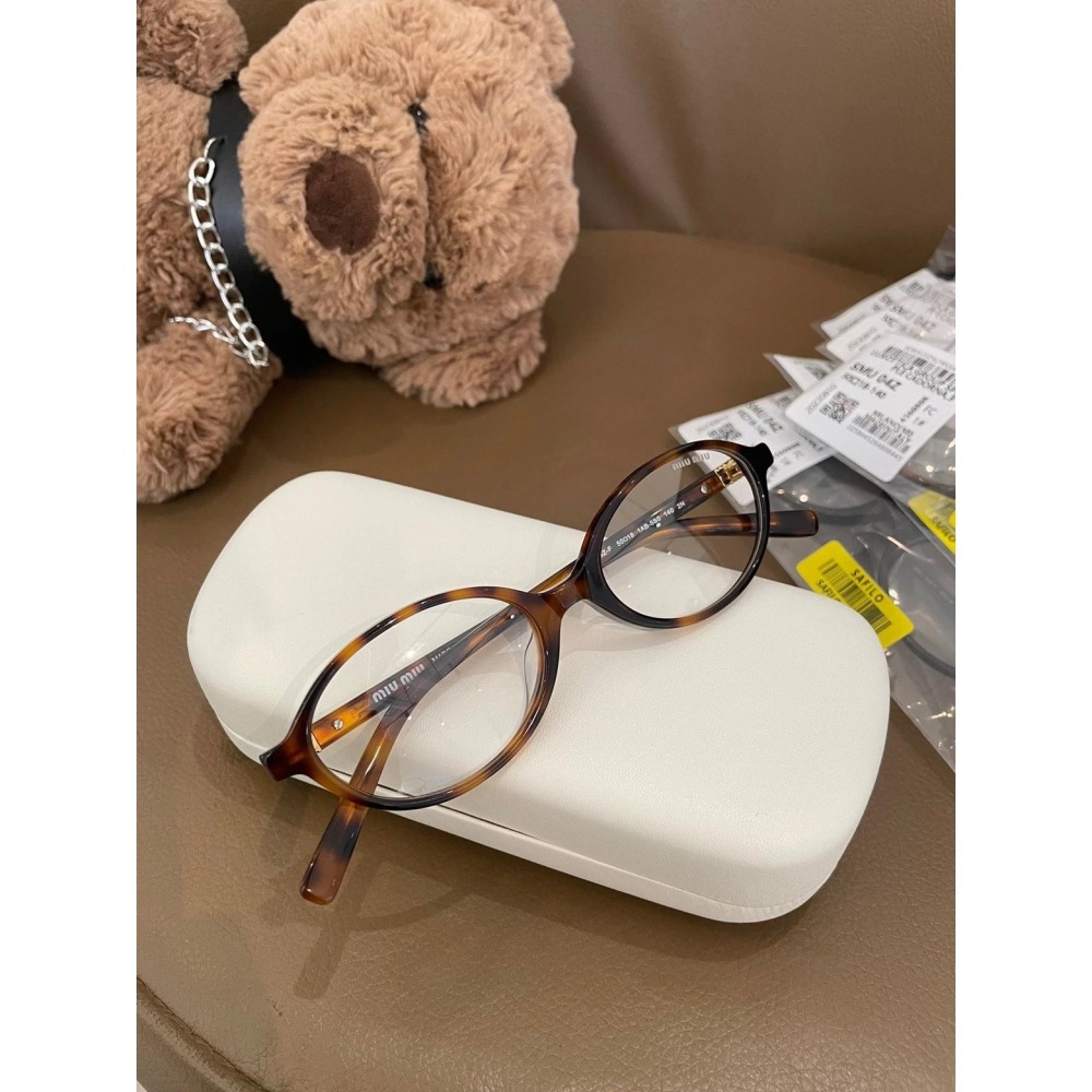 Miu Miu眼鏡SMU04Z張元英款書呆子眼鏡橢圓復古玳瑁小框斯文眼鏡框眼鏡架板材眼鏡近視眼鏡小臉50-18-140-細節圖4