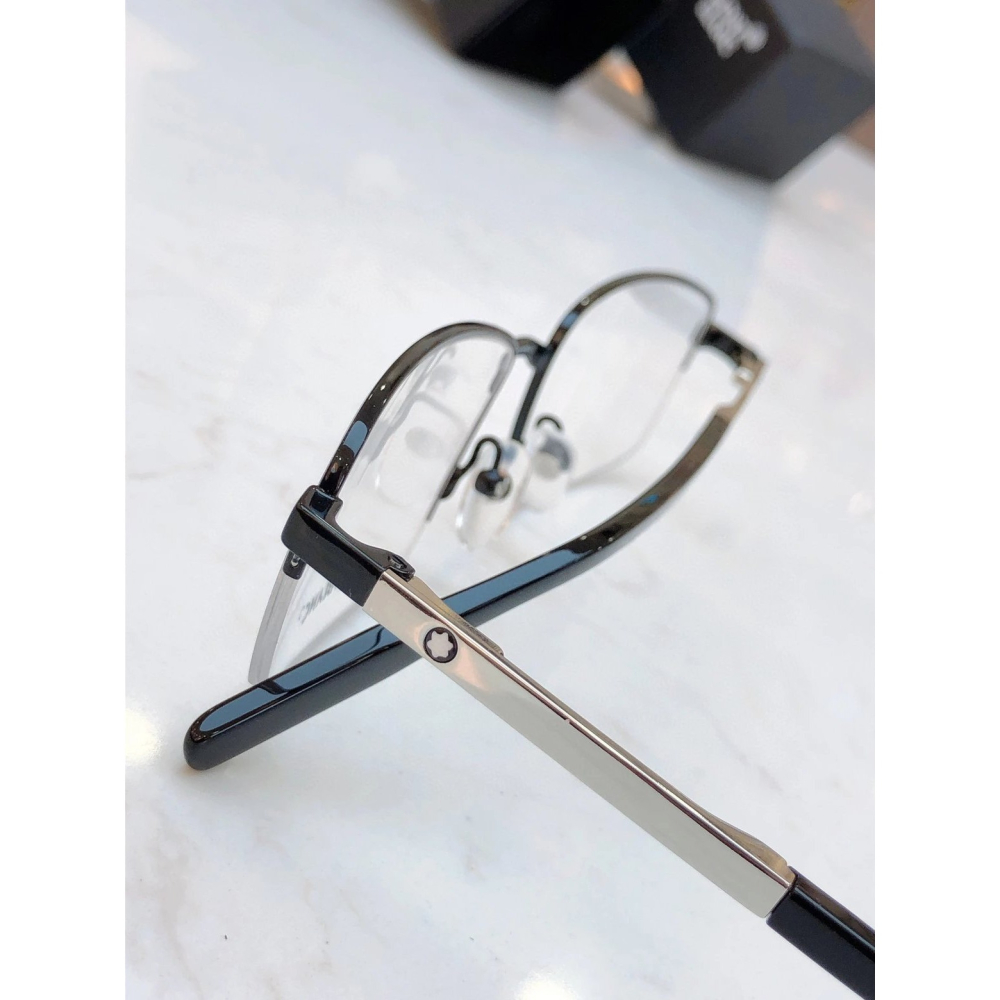 Montblanc男女士半框眼鏡近視眼鏡純鈦眼鏡大框眼鏡方形超寬MB0020O防藍光眼鏡商務休閒58-17-150-細節圖7