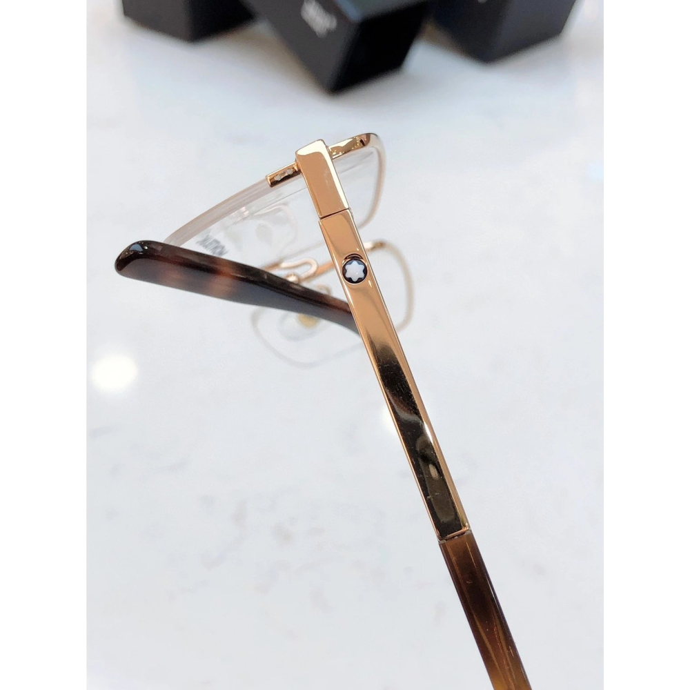 Montblanc男女士半框眼鏡近視眼鏡純鈦眼鏡大框眼鏡方形超寬MB0020O防藍光眼鏡商務休閒58-17-150-細節圖8