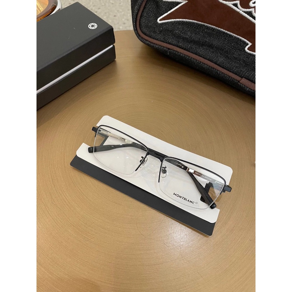 Montblanc男女士半框眼鏡近視眼鏡純鈦眼鏡大框眼鏡方形超寬MB0020O防藍光眼鏡商務休閒58-17-150-規格圖8