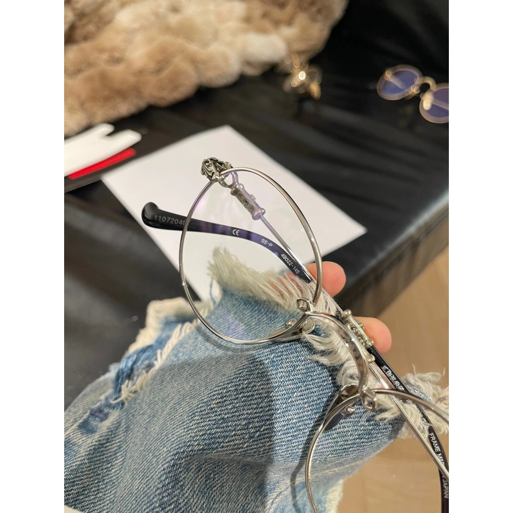 Chrome Hearts十字架BUBBA新款眼鏡純鈦圓框眼鏡近視眼鏡男女同款超輕眼鏡現貨49-22-145-細節圖8