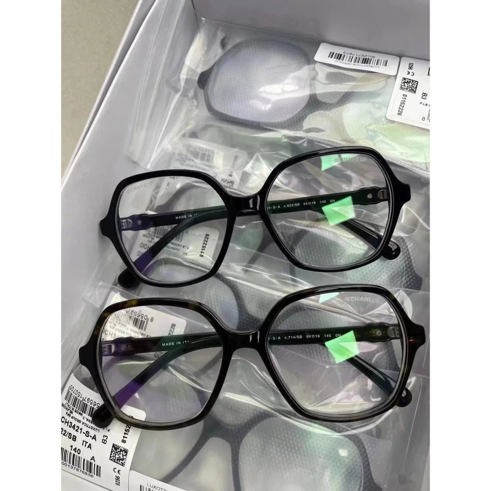 CHANEL眼鏡黑框素顏鏡大框眼鏡架近視眼鏡CH3421新款素顏神器宋茜同款喲現貨54-16-140-細節圖4