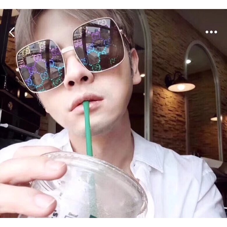 GUCCI明星同款男女LOGO鏡面潮牌墨鏡GG0414S太陽眼鏡太陽眼鏡墨眼鏡明星同款墨鏡男女款60-17-140-細節圖4
