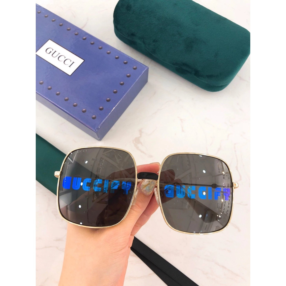 GUCCI明星同款男女LOGO鏡面潮牌墨鏡GG0414S太陽眼鏡太陽眼鏡墨眼鏡明星同款墨鏡男女款60-17-140-細節圖9