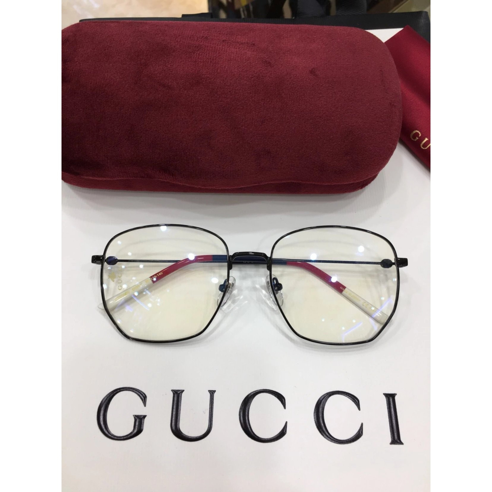 GUCCI太陽眼鏡墨眼鏡明星同款男女平光鏡眼鏡框女大臉顯瘦GG0396可搭配近視度數防藍光56-18-140-細節圖7