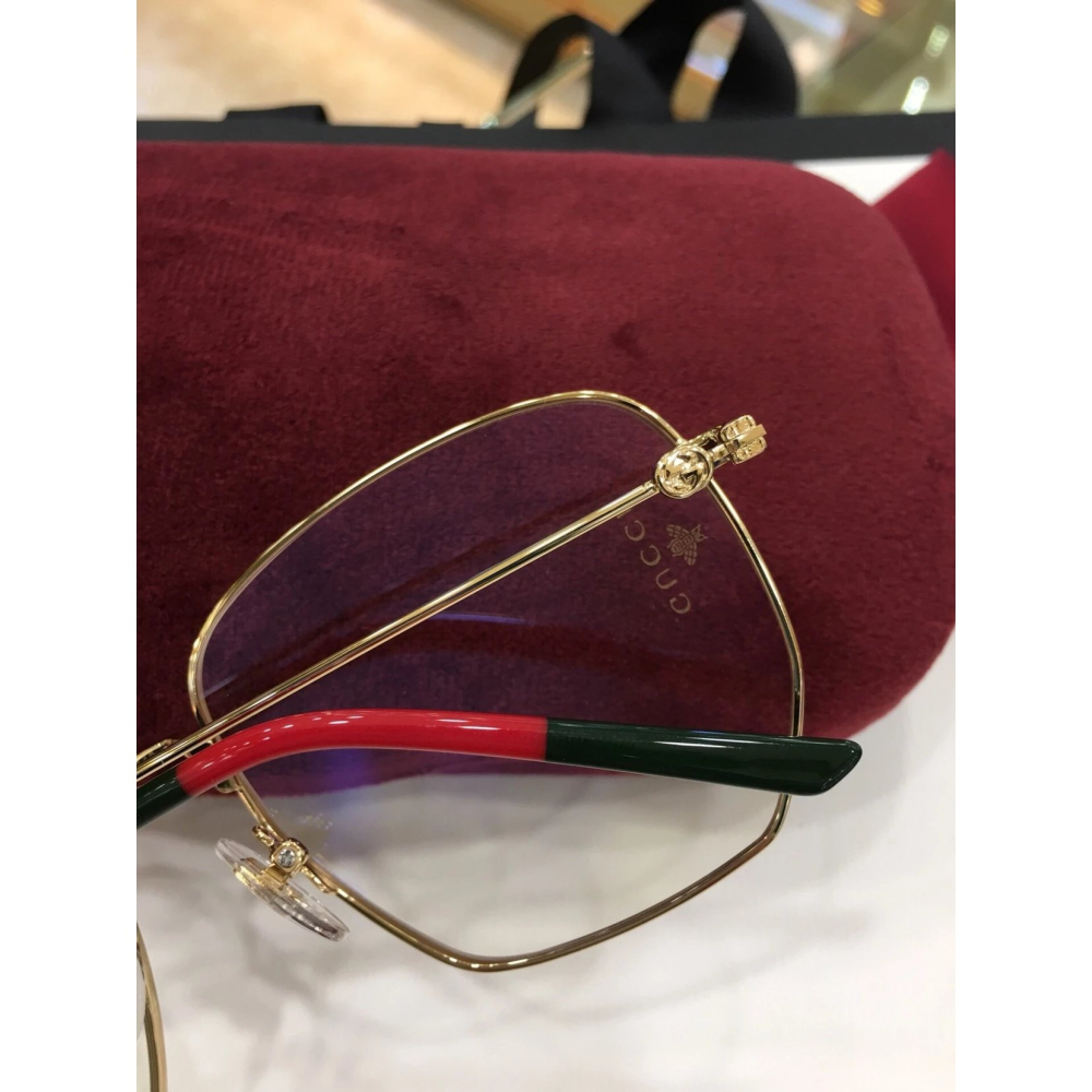 GUCCI太陽眼鏡墨眼鏡明星同款男女平光鏡眼鏡框女大臉顯瘦GG0396可搭配近視度數防藍光56-18-140-細節圖9