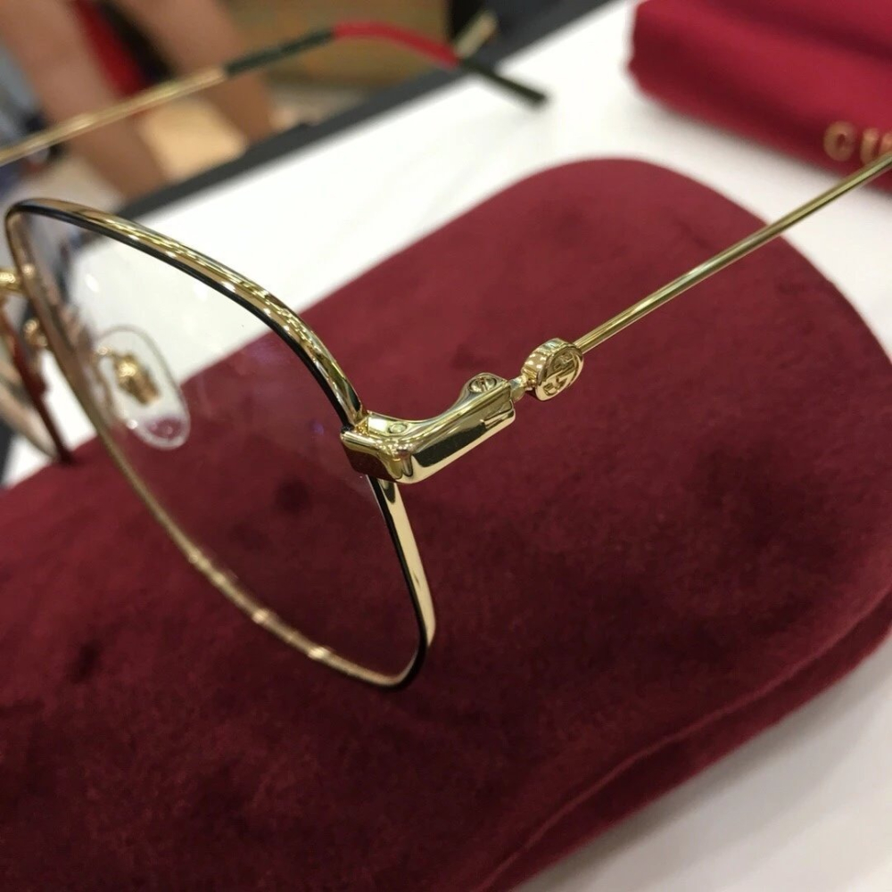 GUCCI太陽眼鏡墨眼鏡明星同款男女平光鏡眼鏡框女大臉顯瘦GG0396可搭配近視度數防藍光56-18-140-細節圖11