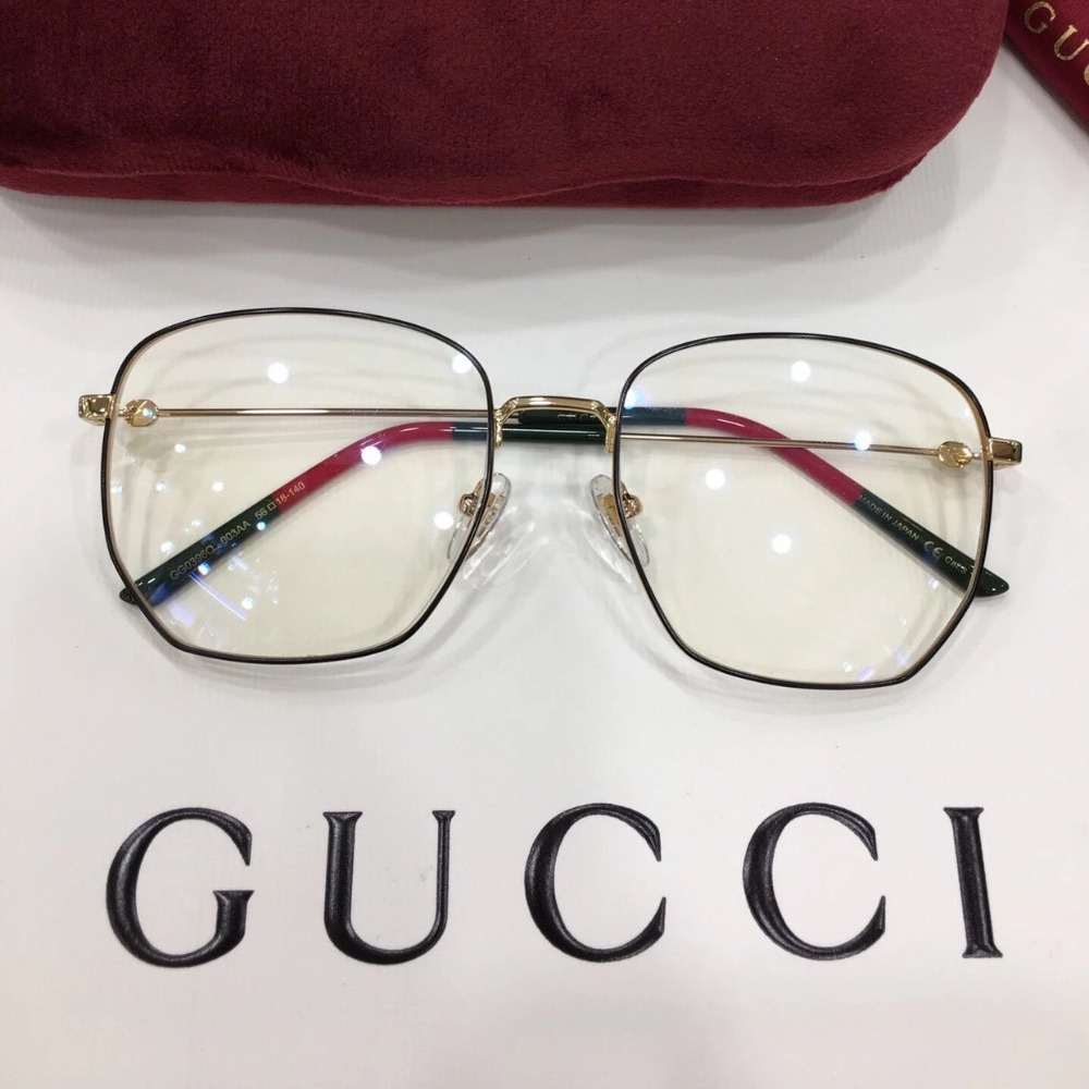 GUCCI太陽眼鏡墨眼鏡明星同款男女平光鏡眼鏡框女大臉顯瘦GG0396可搭配近視度數防藍光56-18-140-規格圖11