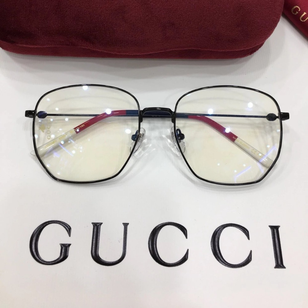 GUCCI太陽眼鏡墨眼鏡明星同款男女平光鏡眼鏡框女大臉顯瘦GG0396可搭配近視度數防藍光56-18-140-規格圖11