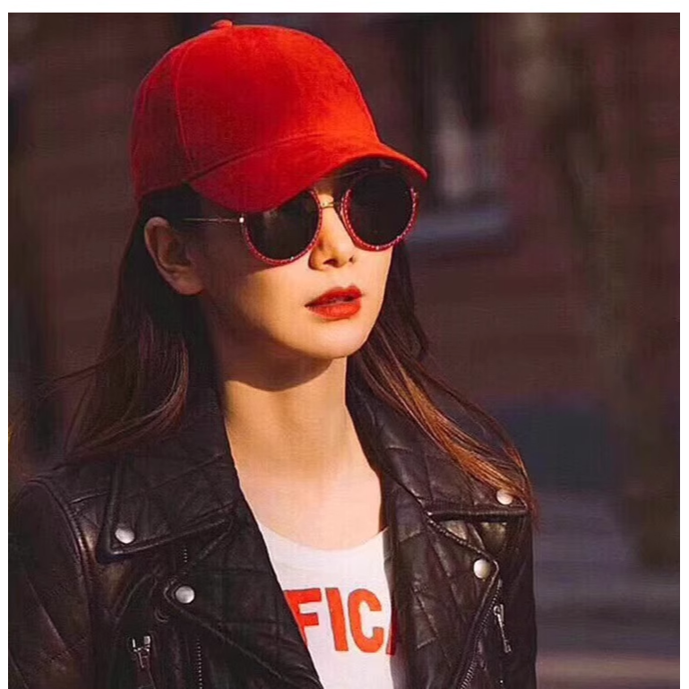 GUCCI明星同款女生女士款小蜜蜂太陽眼鏡鑲鑽復古圓形墨鏡街拍開車墨鏡時尚潮流眼鏡-細節圖2