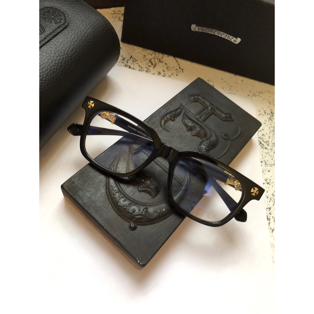 Chrome Hearts十字花標誌平光鏡眼鏡框光學鏡架男女近視眼鏡52-10-150-細節圖3