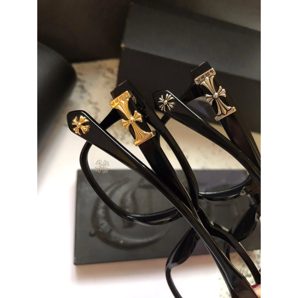 Chrome Hearts十字花標誌平光鏡眼鏡框光學鏡架男女近視眼鏡52-10-150-細節圖4