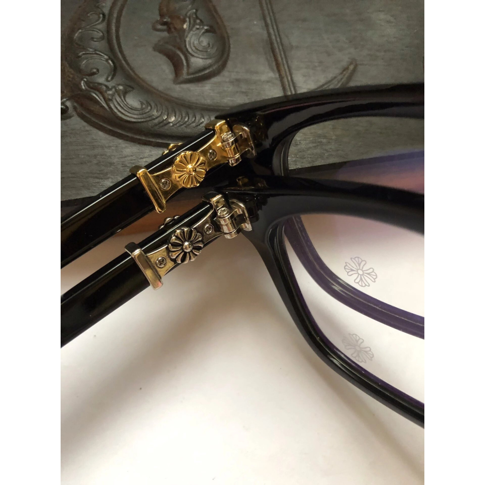 Chrome Hearts十字花標誌平光鏡眼鏡框光學鏡架男女近視眼鏡52-10-150-細節圖5