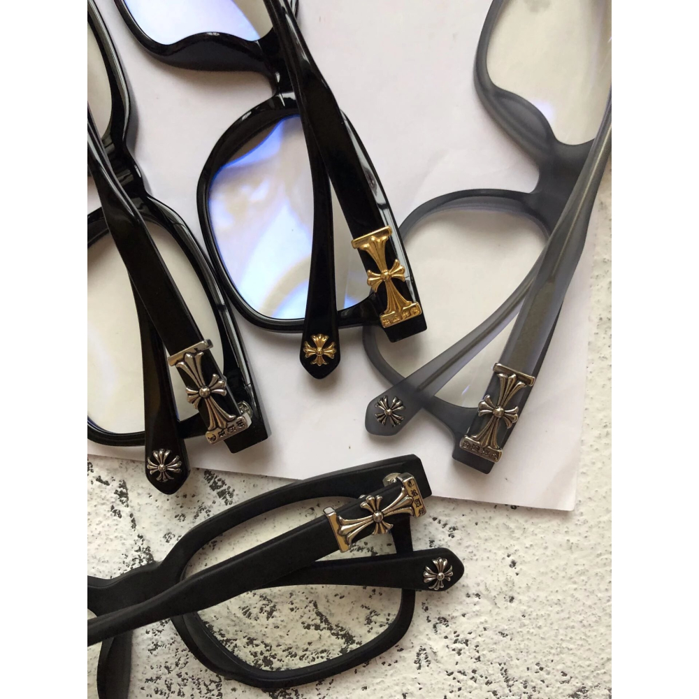 Chrome Hearts十字花標誌平光鏡眼鏡框光學鏡架男女近視眼鏡52-10-150-細節圖6