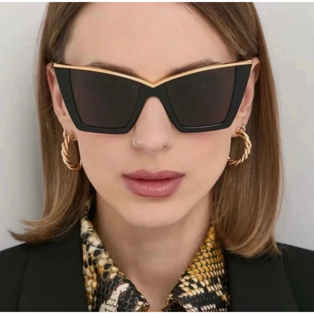 Saint Laurent時髦大方框太陽眼鏡男女明星同款墨鏡修飾臉型造型神器時尚潮流款眼鏡 54-17-145-細節圖2