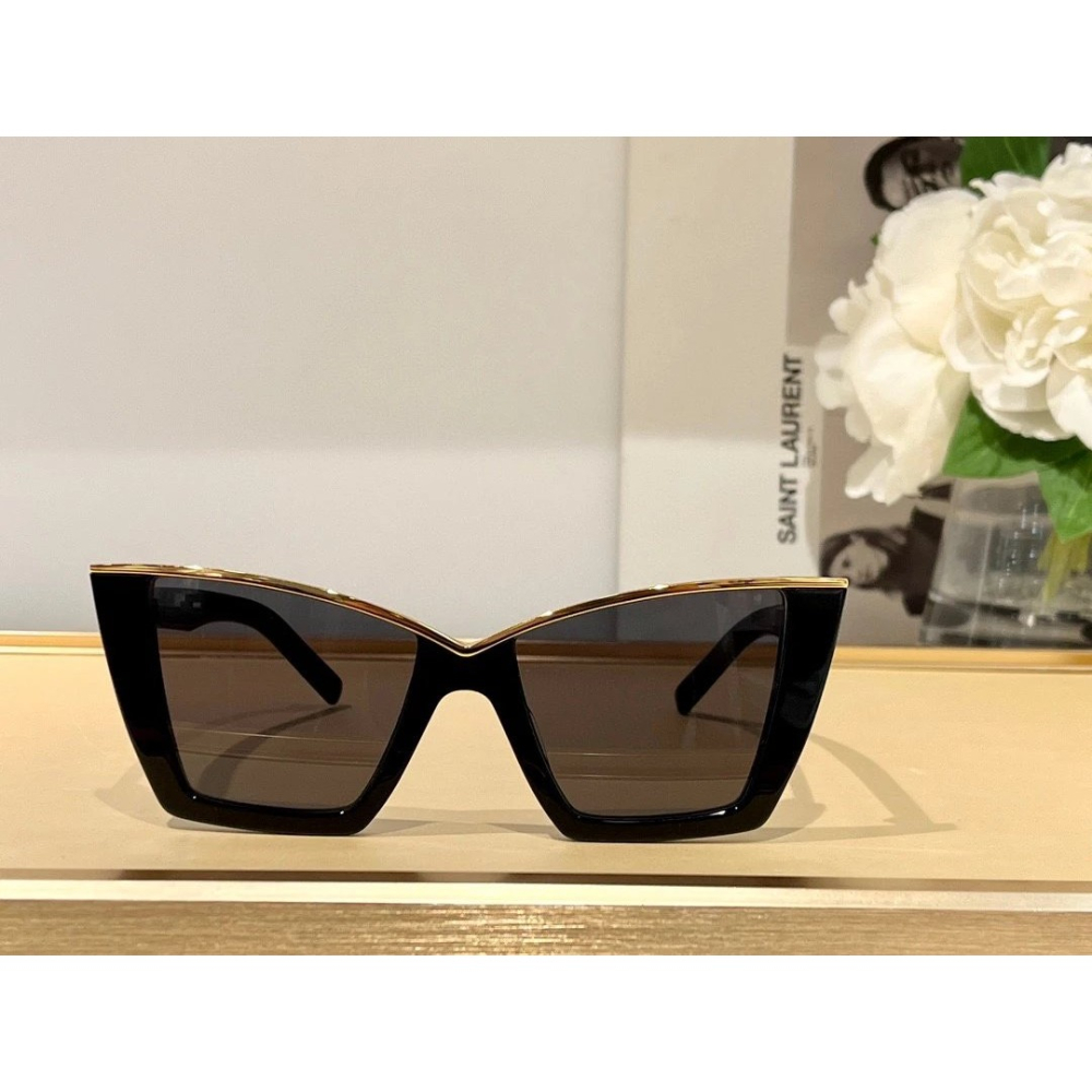 Saint Laurent時髦大方框太陽眼鏡男女明星同款墨鏡修飾臉型造型神器時尚潮流款眼鏡 54-17-145-細節圖8