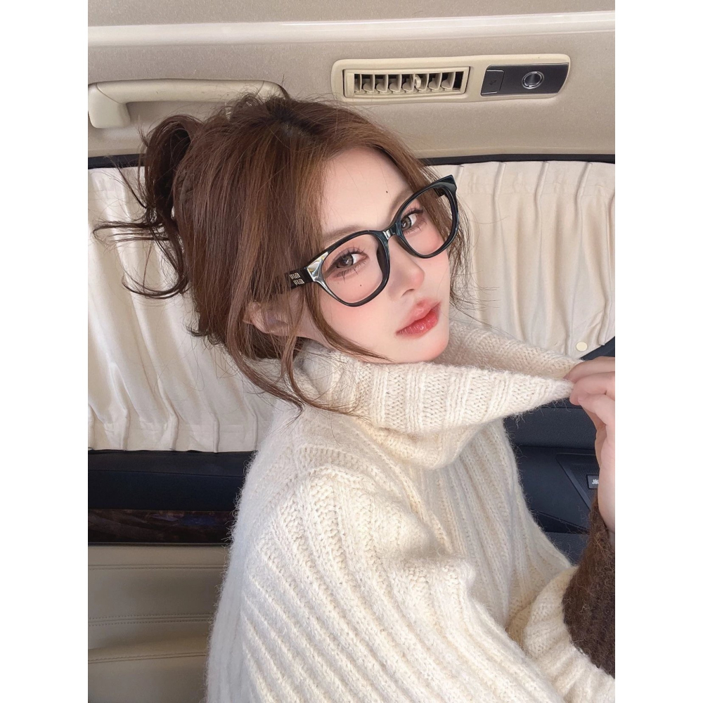 Miu Miu 百搭素顏黑框 復古方框光學鏡近視眼鏡 瘦臉美麗素顏遮臉 修飾臉型男女明星同款眼鏡防藍光54-19-145-細節圖3