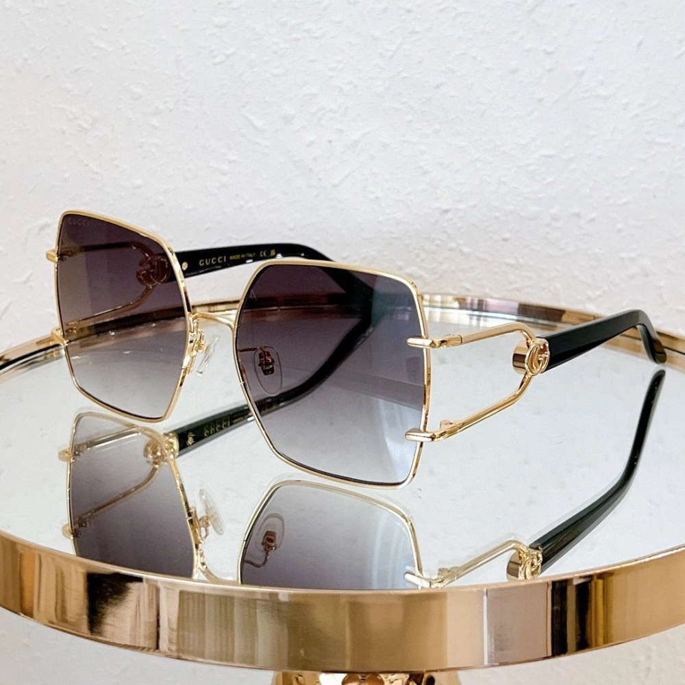 GUCCI明星男女同款眼鏡新款大方框墨鏡 時尚潮流行款太陽眼鏡 61-17-145-細節圖7