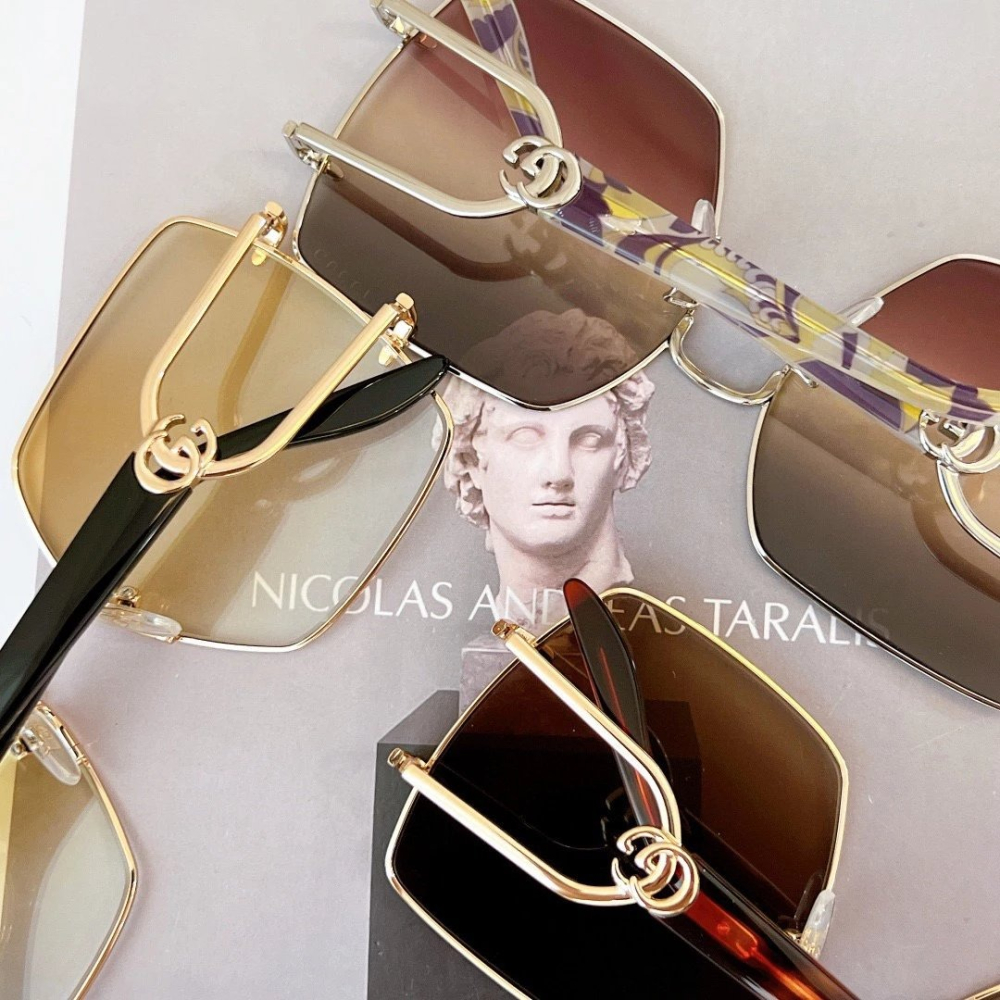 GUCCI明星男女同款眼鏡新款大方框墨鏡 時尚潮流行款太陽眼鏡 61-17-145-細節圖9