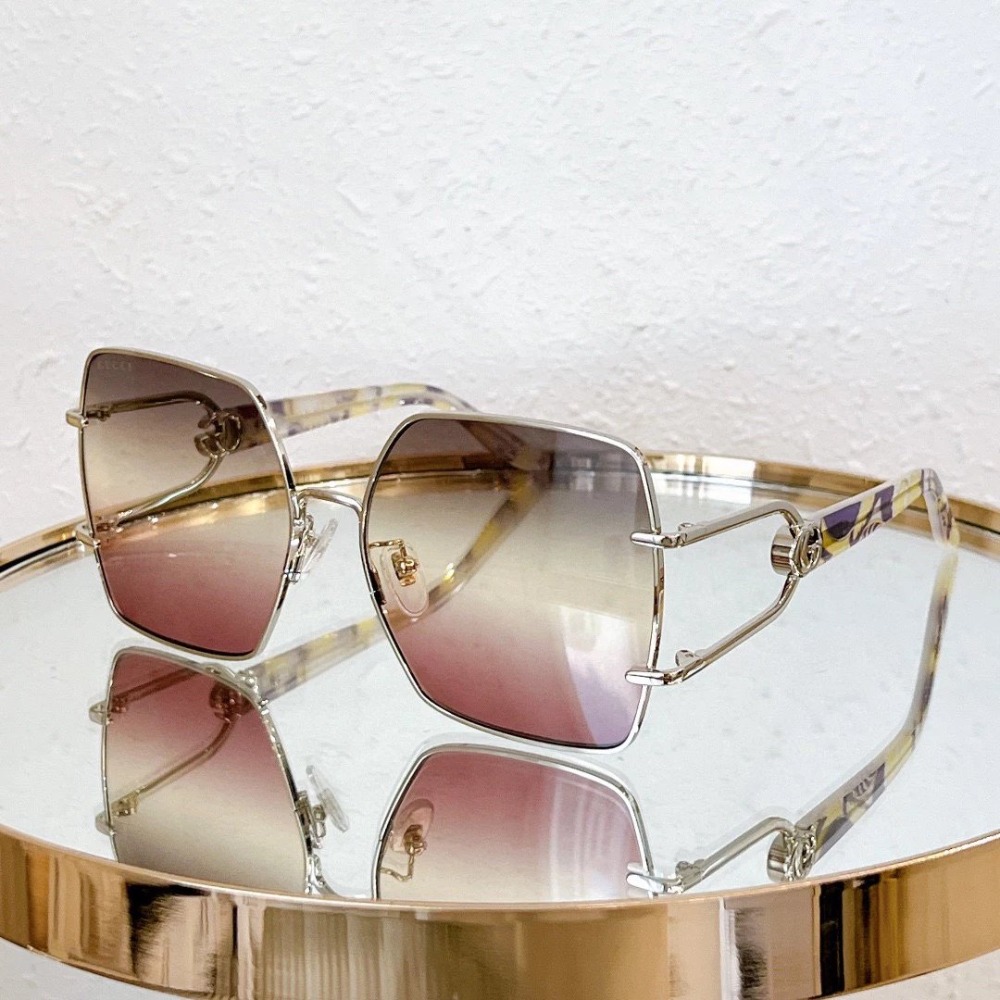 GUCCI明星男女同款眼鏡新款大方框墨鏡 時尚潮流行款太陽眼鏡 61-17-145-規格圖9