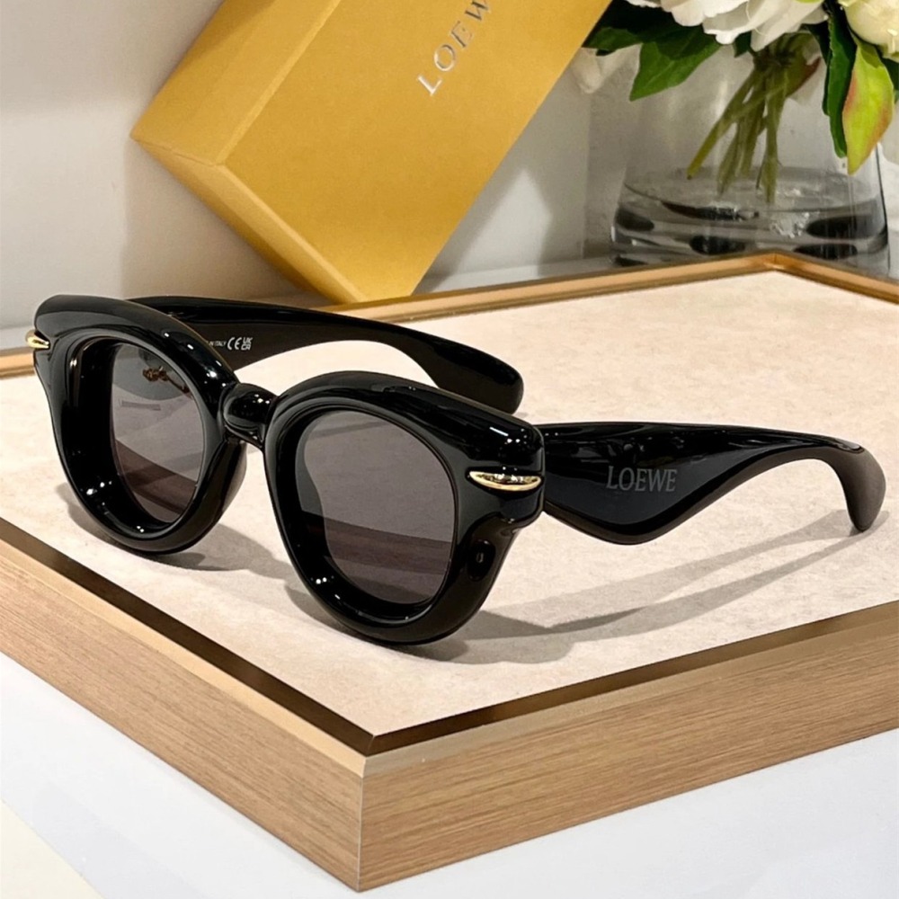 LOEWE墨鏡楊幂巴黎時裝周同款 男女明星同款 打破常規的立體粗框圓框太陽眼鏡 遮陽防曬必備墨鏡 46-23-145-細節圖5