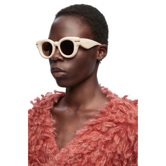 LOEWE墨鏡楊幂巴黎時裝周同款 男女明星同款 打破常規的立體粗框圓框太陽眼鏡 遮陽防曬必備墨鏡 46-23-145-細節圖8