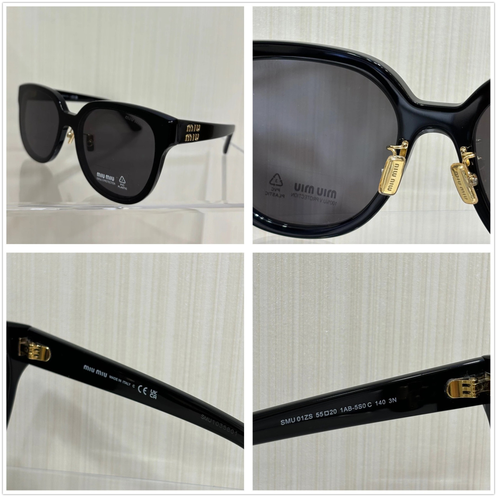 Miu Miu 字母太陽眼鏡 男女明星同款墨鏡 修飾臉型顯臉小 大框鏡片更好防曬 時尚潮流墨鏡 55-20-140-細節圖6