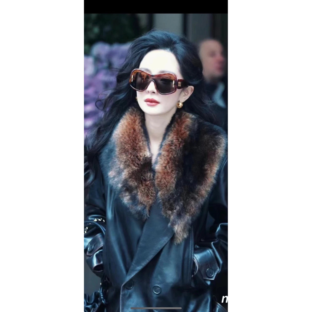 Loewe明星同款楊幂同款御姐範大方框墨鏡 夏日遮陽防紫外線太陽眼鏡  女生女士墨鏡 方形大框-細節圖6