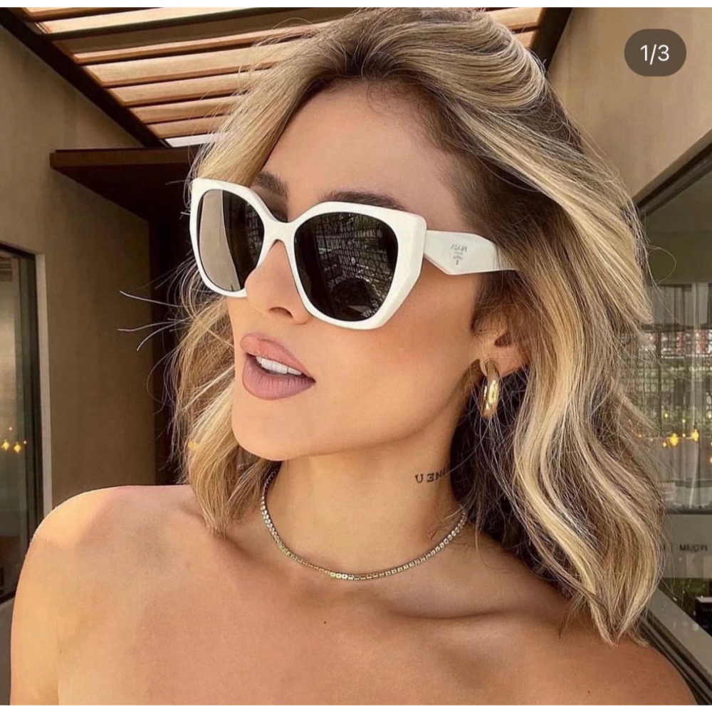 PRADA 新款簡約大方框太陽眼鏡 男女同款墨鏡 明星同款太陽眼鏡 55-17-145-細節圖3