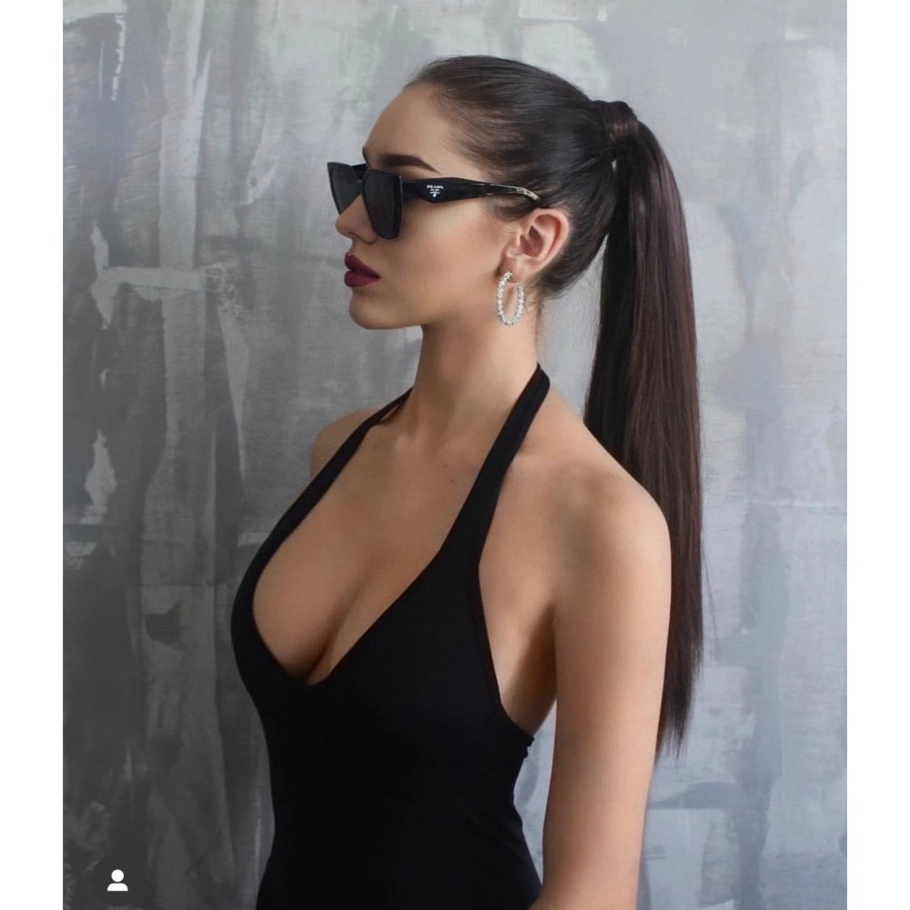 PRADA 新款簡約大方框太陽眼鏡 男女同款墨鏡 明星同款太陽眼鏡 55-17-145-細節圖4