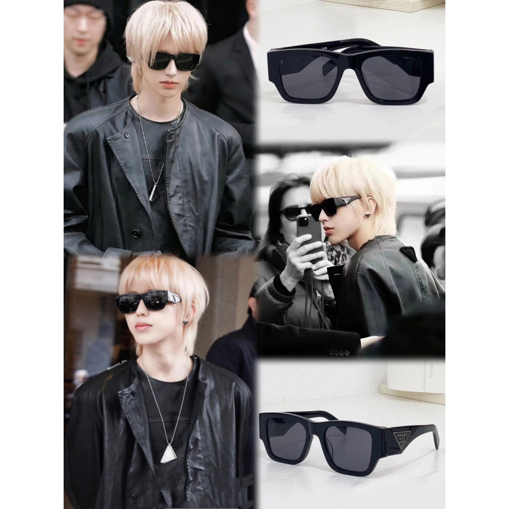 PRADA 新款簡約方框太陽眼鏡 男女同款墨鏡 明星同款太陽眼鏡-細節圖7