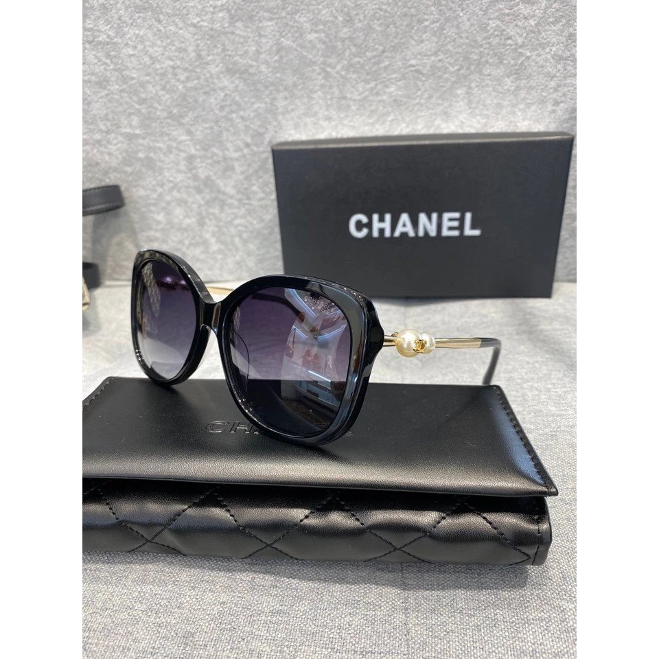 CHANEL經典珍珠裝飾太陽眼鏡 男女明星同款墨鏡 大框好遮陽 顯臉小 配戴舒適-細節圖4