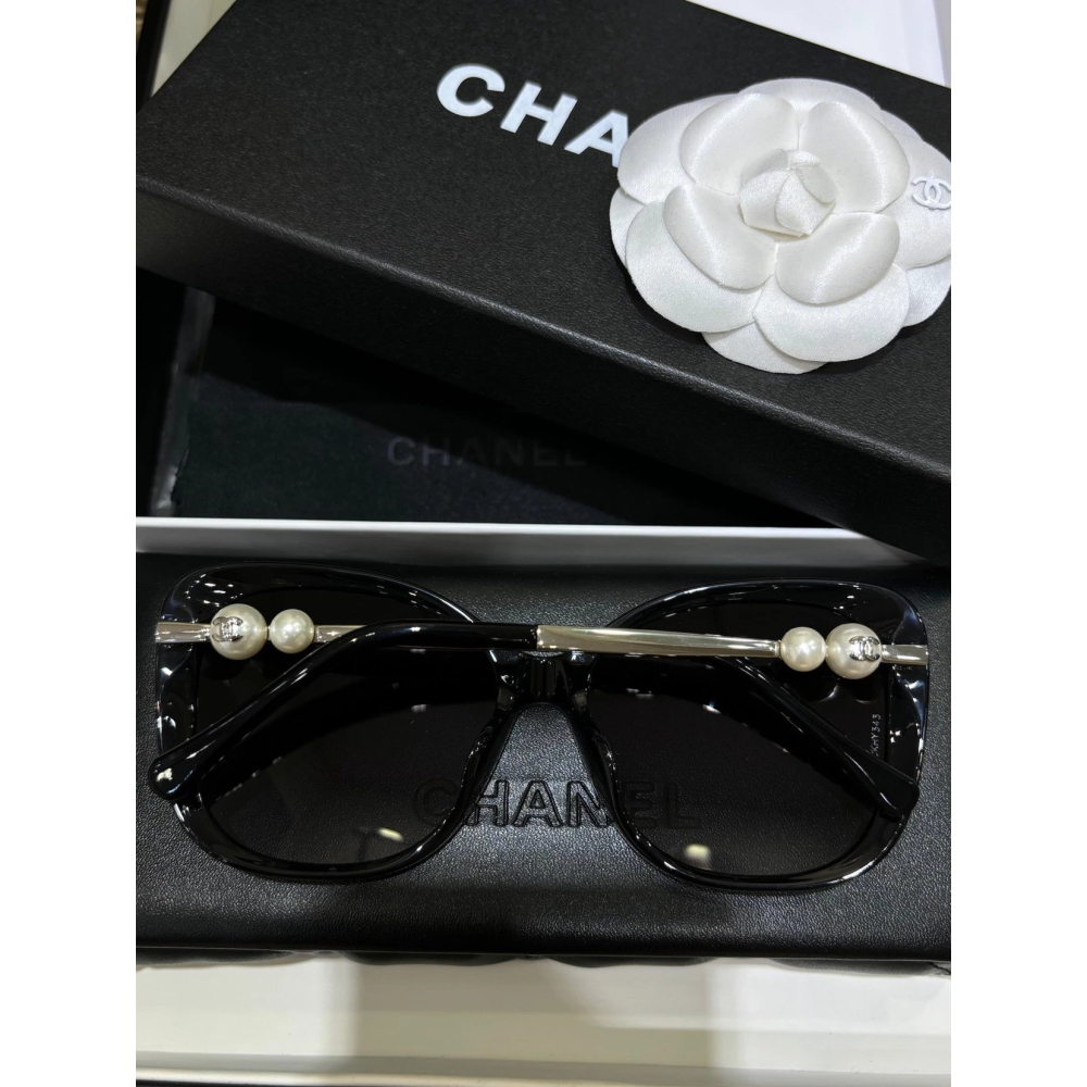 CHANEL經典珍珠裝飾太陽眼鏡 男女明星同款墨鏡 大框好遮陽 顯臉小 配戴舒適-細節圖6