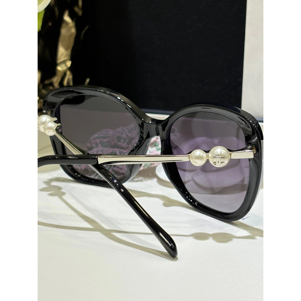 CHANEL經典珍珠裝飾太陽眼鏡 男女明星同款墨鏡 大框好遮陽 顯臉小 配戴舒適-細節圖11