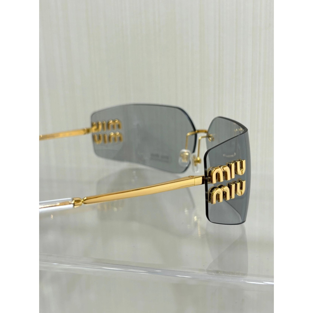 Miu Miu 張元英同款墨鏡 金屬字母logo護目鏡 太陽眼鏡 很酷又可以很甜的一款方形框 尺寸：80-14-110-細節圖9