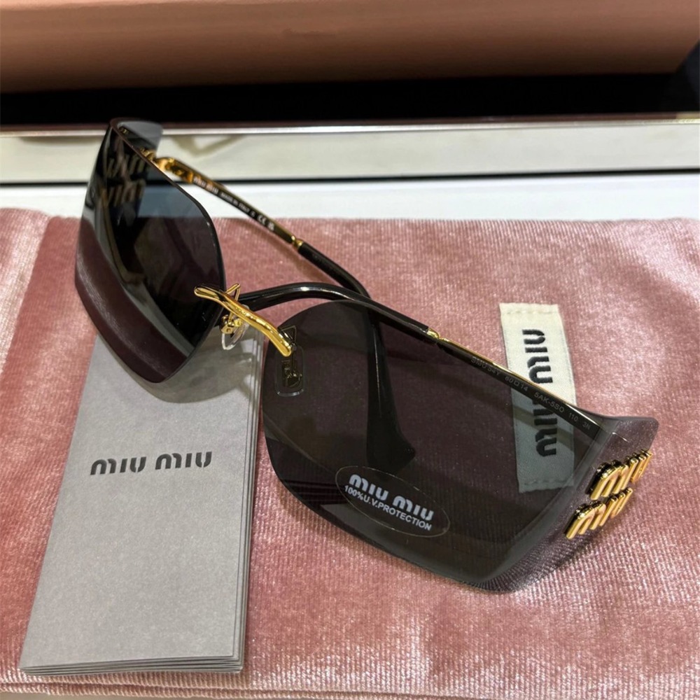 Miu Miu 張元英同款墨鏡 金屬字母logo護目鏡 太陽眼鏡 很酷又可以很甜的一款方形框 尺寸：80-14-110-規格圖10
