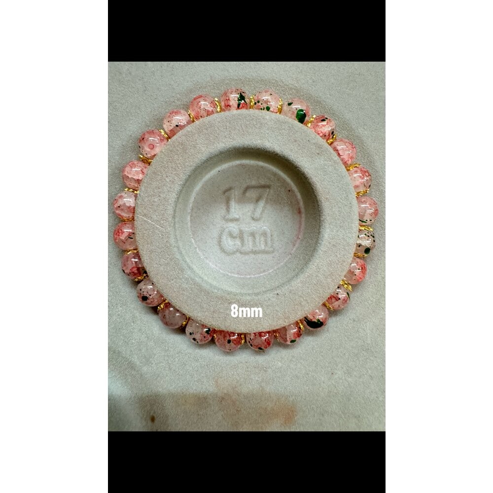 佐運門 專業開光 新中式粉色櫻花串珠 冰裂爆珠手串 琉璃手串 手串女 轉運珠手串 琉璃飾品 手鍊 手串 森林系 彈力繩設-細節圖10