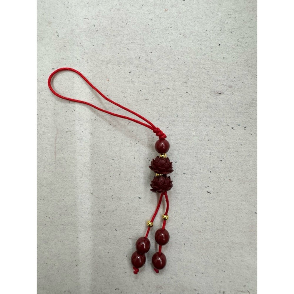 兩朵蓮花(紅繩)手機鏈
