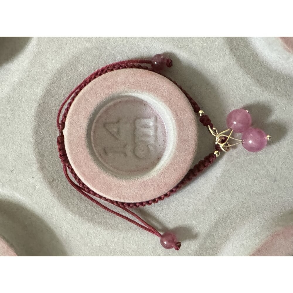 佐運門 專業開光 無限招財草莓晶櫻桃 編繩手鍊 水晶手鍊 招桃花 紅繩 編織手環 轉運手繩 月老手繩 手環編織 開運手繩-細節圖11