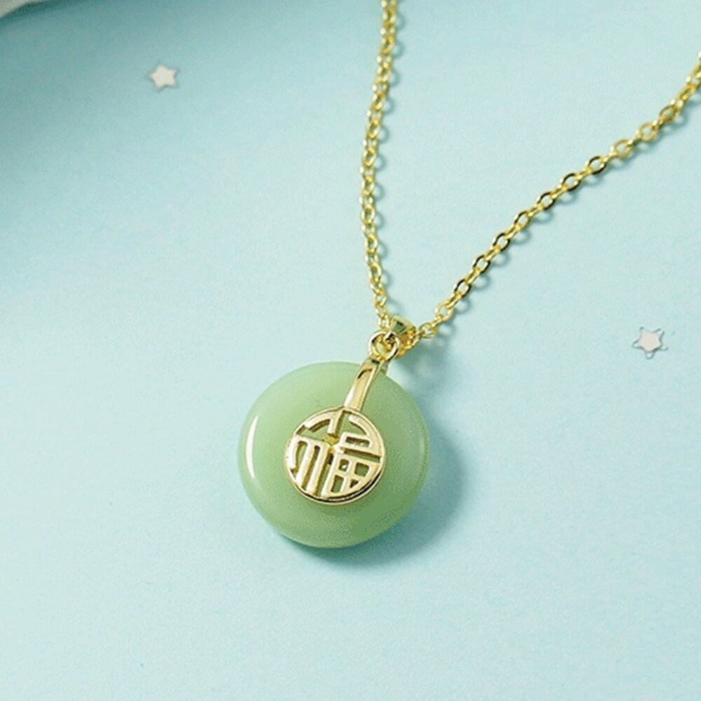 (綠石)福運綿延平安扣項鍊