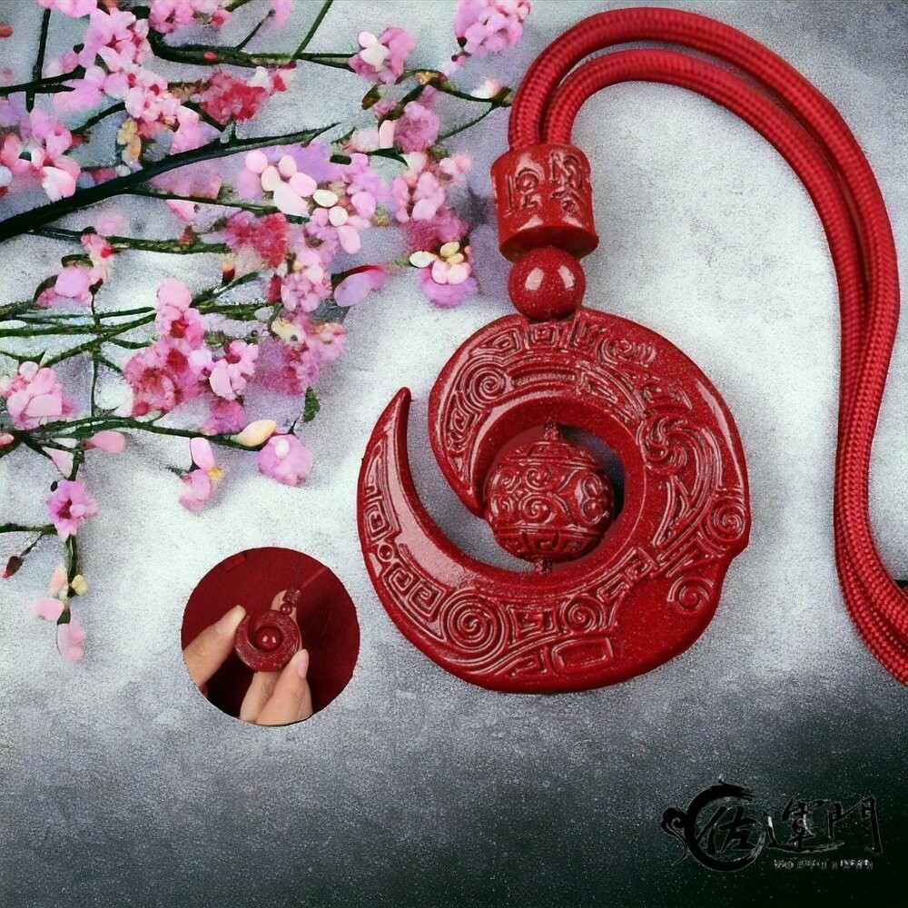 佐運門 過爐 紫金硃砂項鍊 本命年 六字真言 吊墜 時來運轉 扭轉乾坤 轉運珠 雕刻 紅繩 平安 開運 項鍊 硃砂項鍊-細節圖3