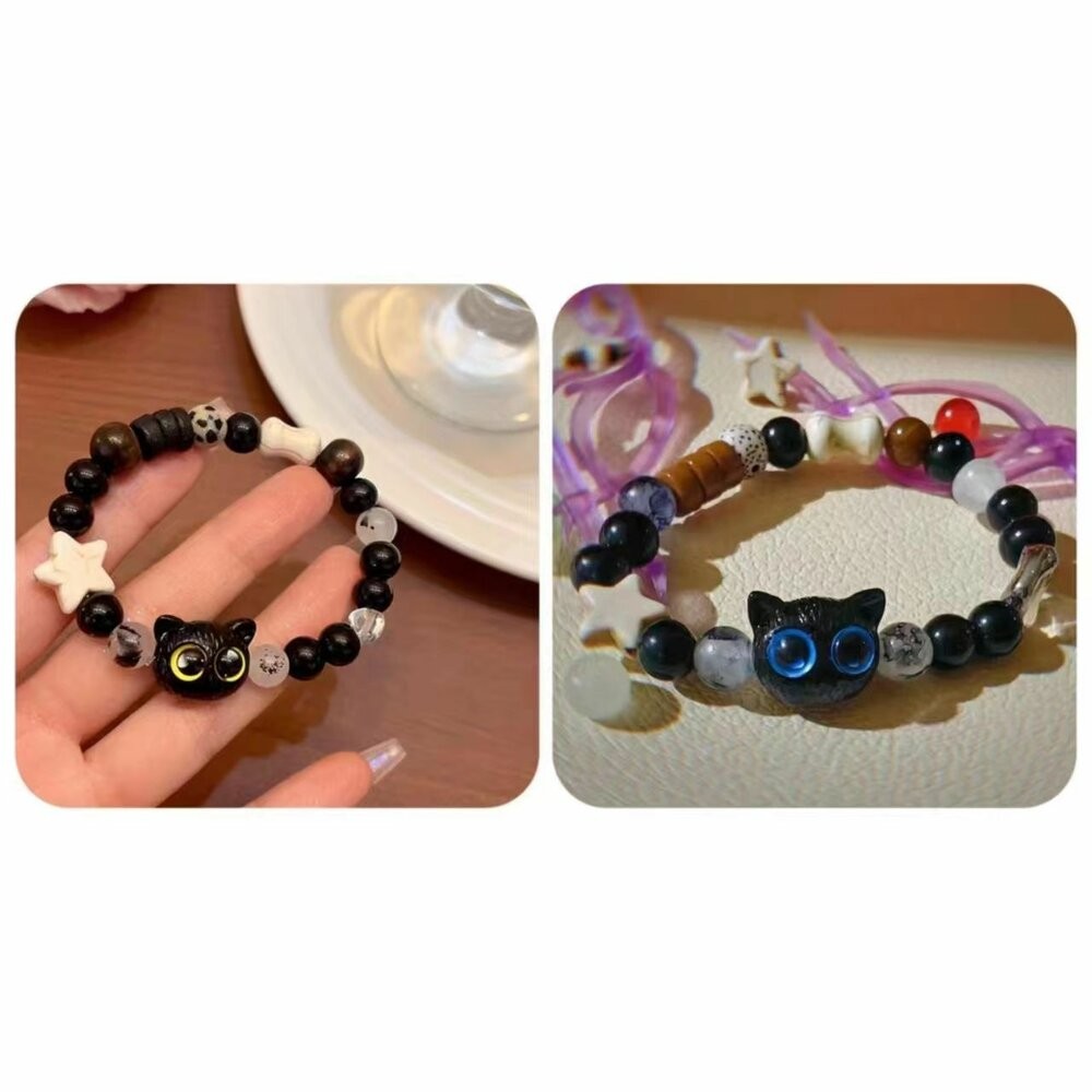 佐運門 天然石可愛貓頭手鍊 手串 串珠手鍊 開運手鍊 招財手鍊 天然石 不規則 串珠 手飾 貓咪手鍊 貓咪造型 送禮-細節圖10