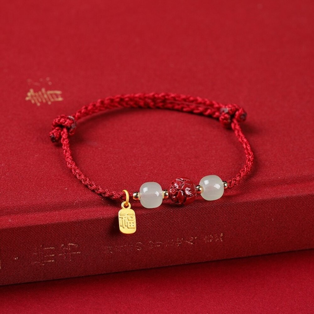 佐運門 編織手環 本命年 納福蓮花硃砂 編織手鍊 手鏈 招財 手繩 招財手鍊 硃砂手鍊 紅繩手鍊 開運手鍊 平安手鍊-規格圖11