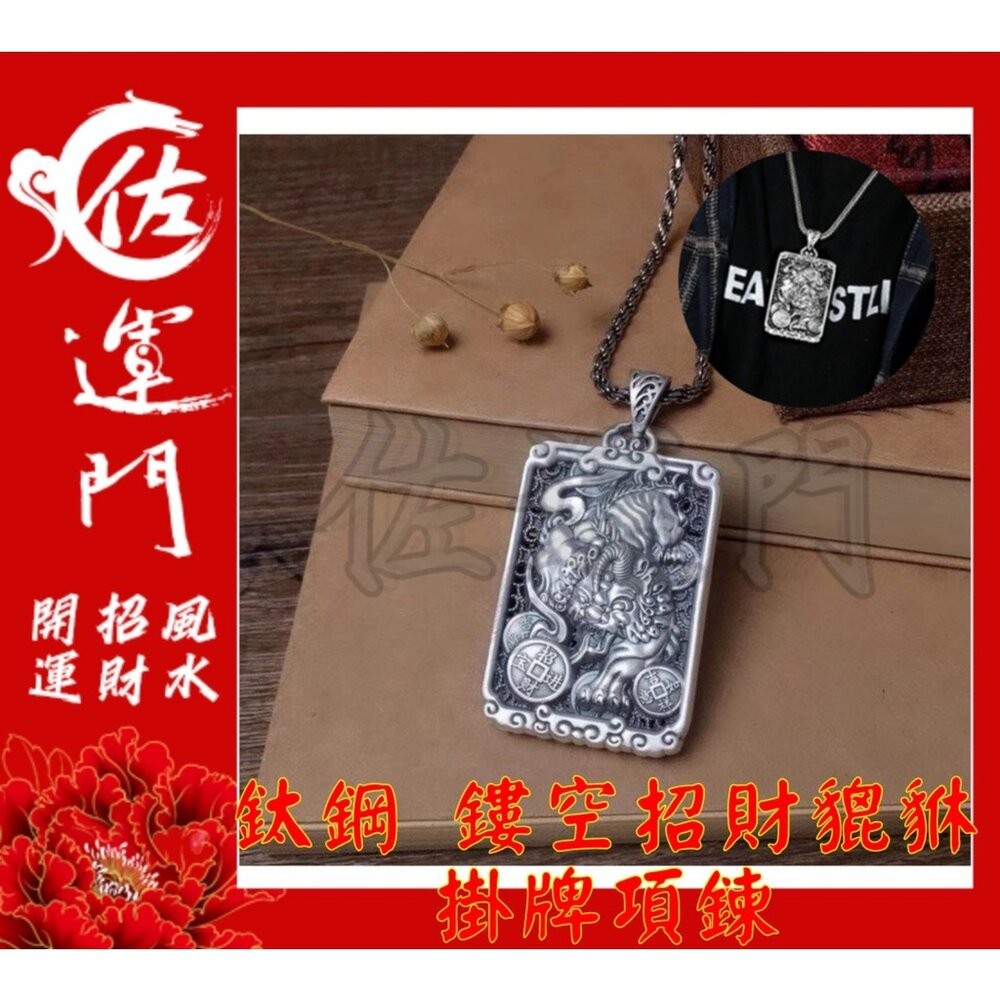 【佐運門風水商城】現貨 開光 鈦鋼 銀 鏤空招財貔貅 吊墜 項鍊 招財 貔貅項鍊 避邪 吊飾 銀項鍊 鈦鋼項鍊-細節圖7
