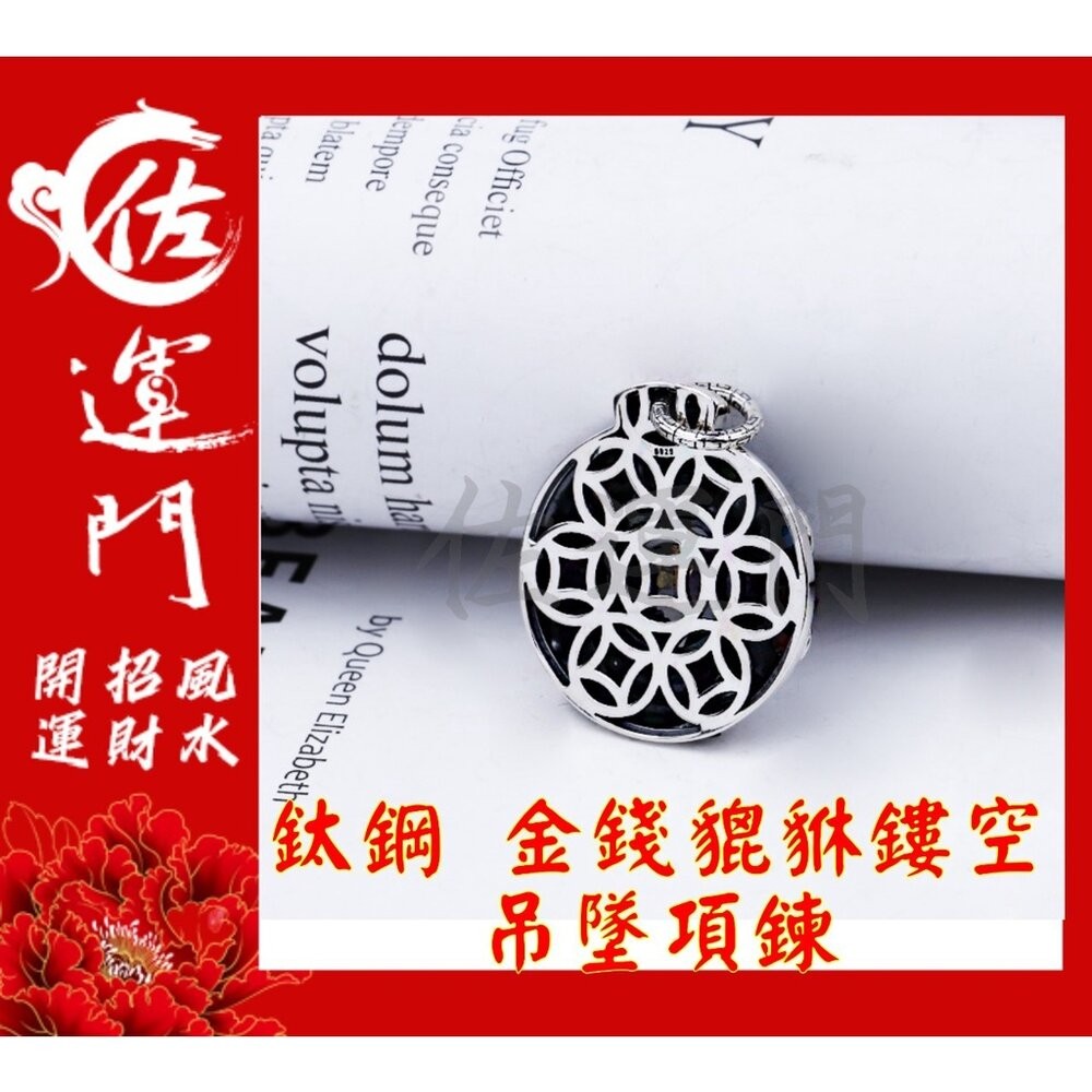 佐運門 開光 鈦鋼 琺瑯石金錢貔貅鏤空 貔貅吊墜 吊墜 項鍊 招財 貔貅項鍊 避邪 吊飾 鈦鋼項鍊 平安項鍊 避邪項鍊-細節圖3
