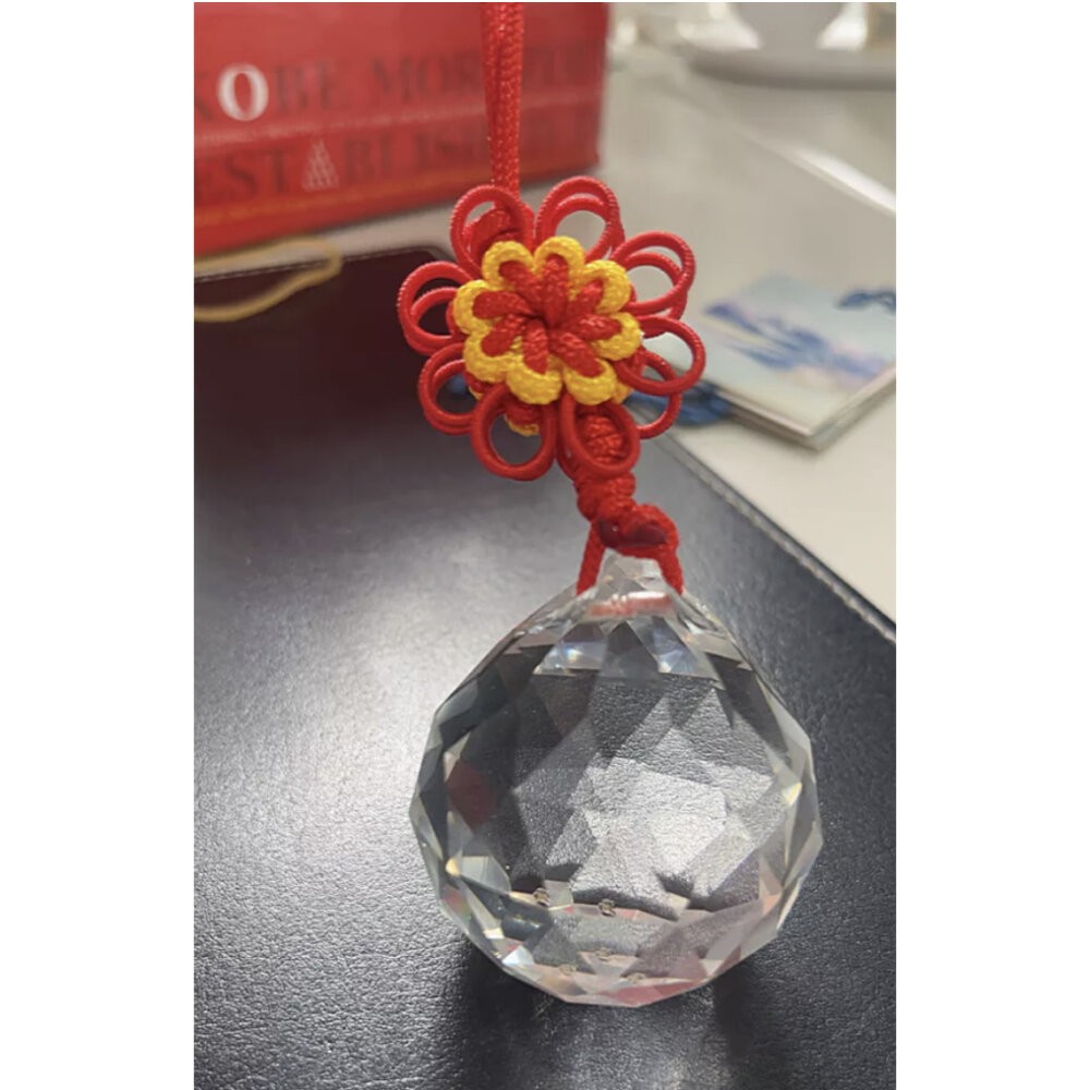 佐運門 白水晶球 風水球 水晶球 水晶球 白水晶 水晶吊飾 白水晶吊飾 擋煞水晶 切面水晶球 化煞水晶 壓樑 掛式水晶球-細節圖9