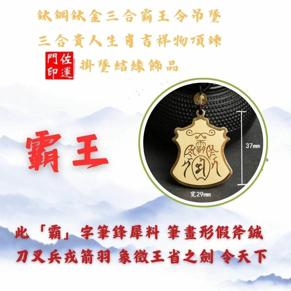 佐運門 開光 12生肖 平安吊飾 三合霸王令  護身 護身符 保平安  三合生肖 三合六合 生肖吊飾  平安符 隨身小物-細節圖7